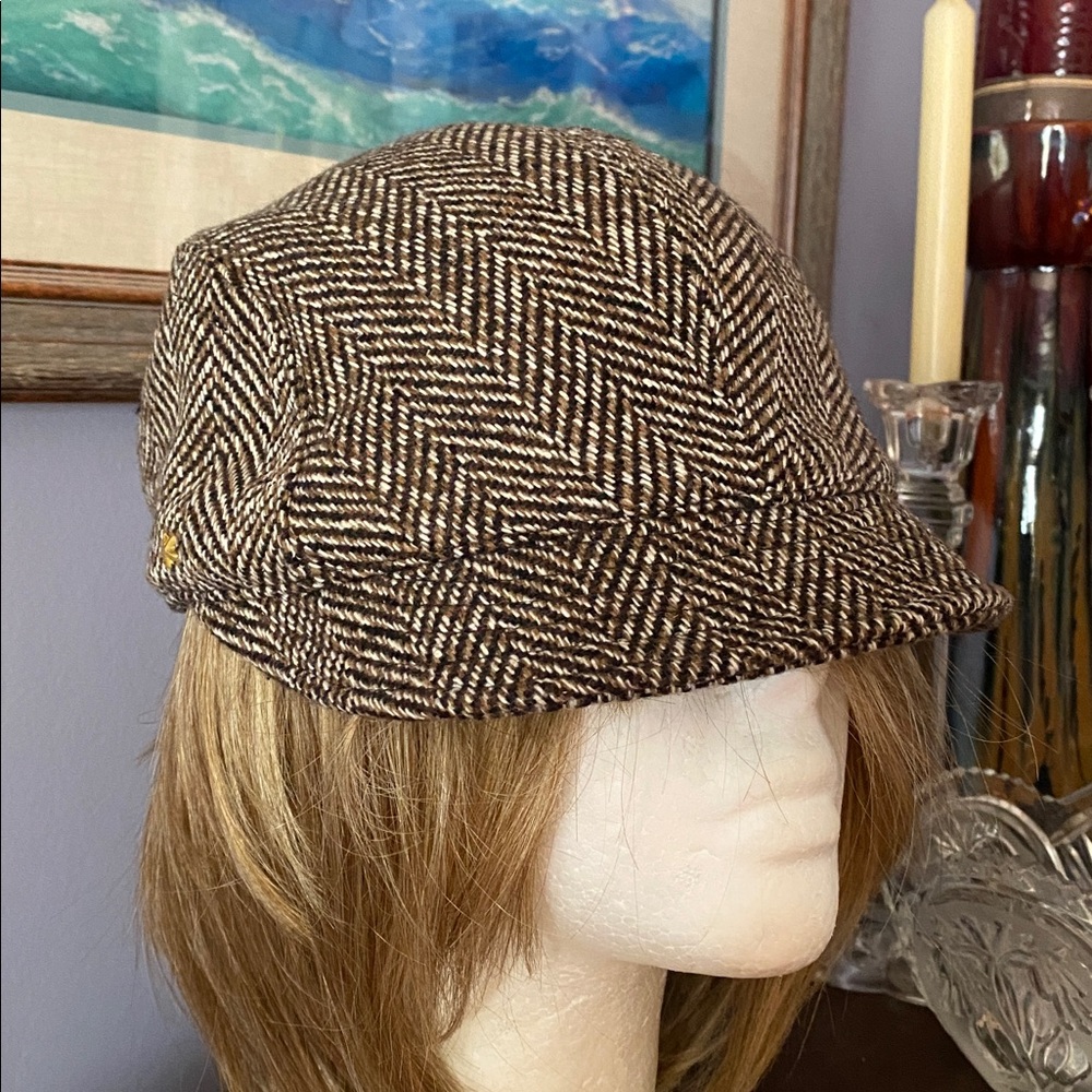 Brown Tan SDH cap style hat with visor size S, in good condition